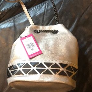 Vince Camuto metallic drawstring bucket bag